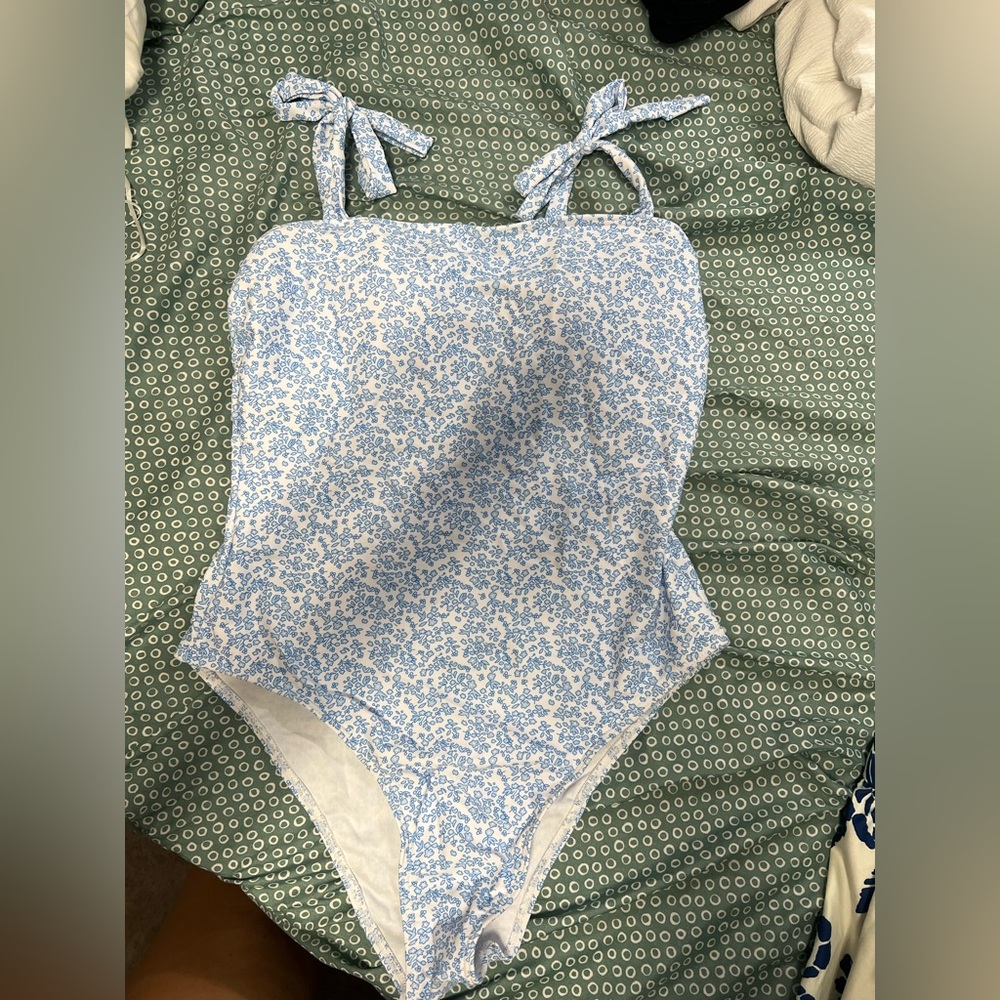 Blue Floral One Piece Swimsuit